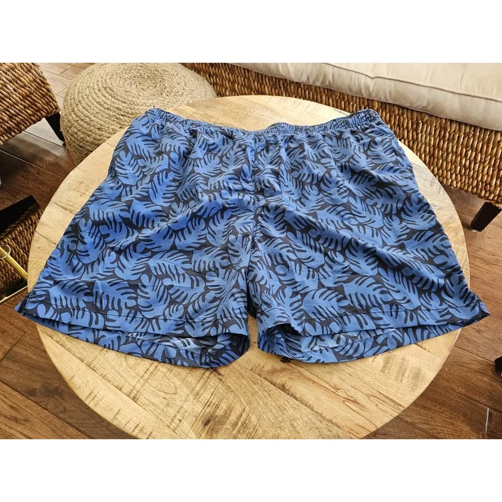 Lands' End Tropical Palm Leaf Performance Swim Trunks Shorts Men's 2XL NWT